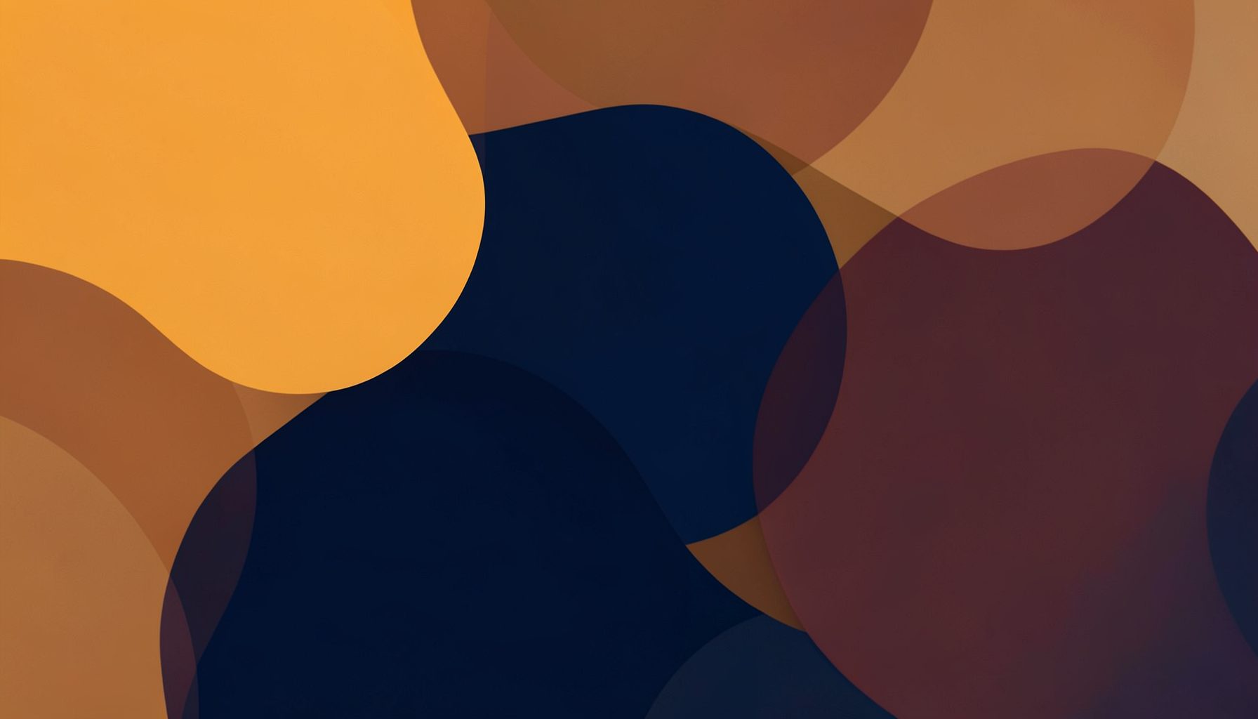 Warm amber and deep navy abstract composition with soft overlapping circles, suggesting community connection and shared purpose
